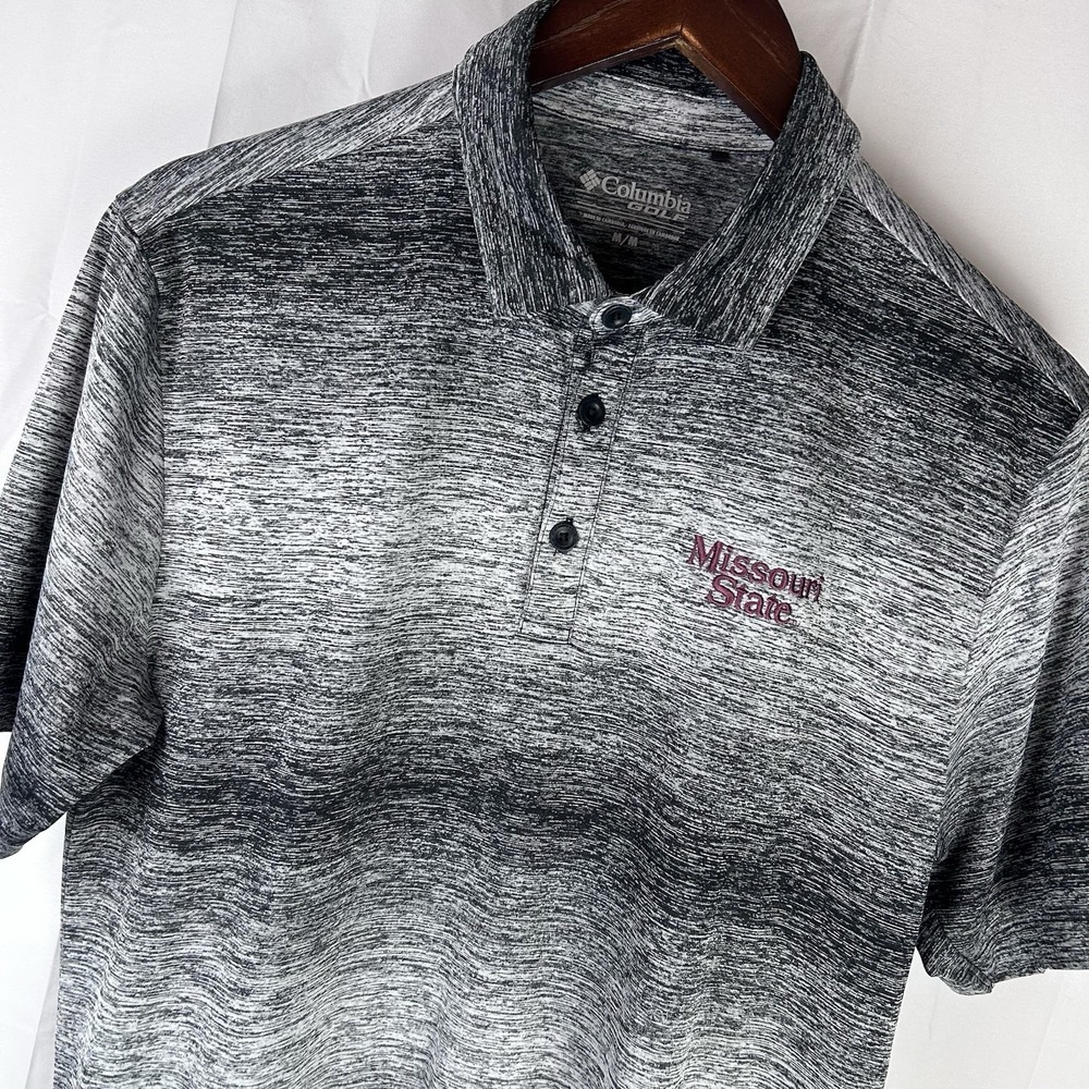 Missouri State Bears Columbia Golf Mens M Polo Shirt Gray Omni-Zero Chicken Wing